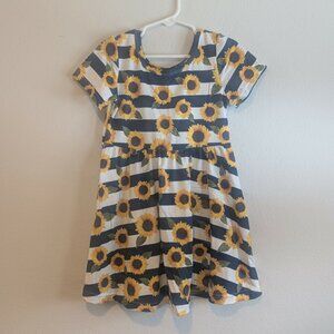 *5/$25*  Girl's Striped Sunflower Dress - Size 4T